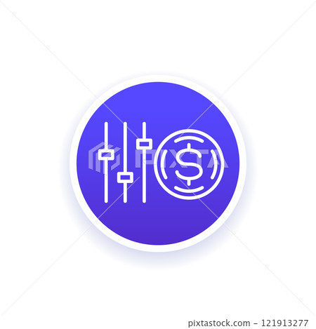 flexible price line icon, dynamic pricing vector flexible price line icon, dynamic pricing vector 121913277