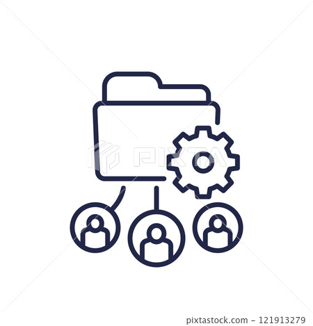active directory line icon with users and folder 121913279