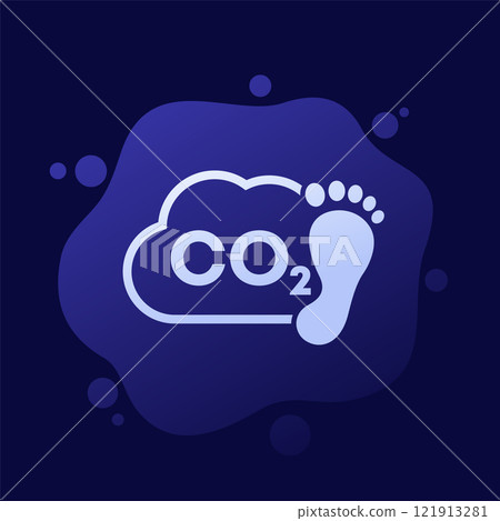 carbon footprint vector icon, co2 gas emission carbon footprint vector icon, co2 gas emission 121913281