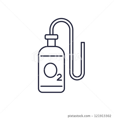 oxygen tank icon, gas cylinder line vector oxygen tank icon, gas cylinder line vector 121913302
