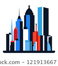 Abstract skyline of Big City, New York. In shades of gray on a white background. 121913667