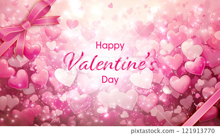 Cute background with pink hearts 121913770