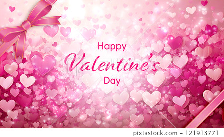 Cute background with pink hearts 121913771