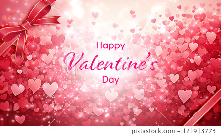 Cute background with pink hearts 121913773