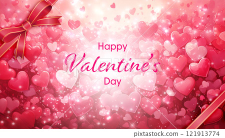 Cute background with pink hearts 121913774