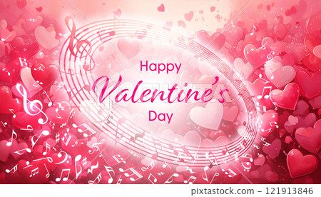 Cute background with pink hearts 121913846