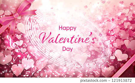 Cute background with pink hearts 121913872