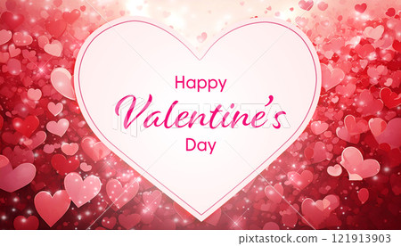 Cute background with pink hearts 121913903