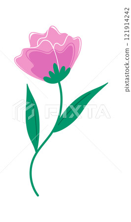 Blossoming flower stem floral element 121914242