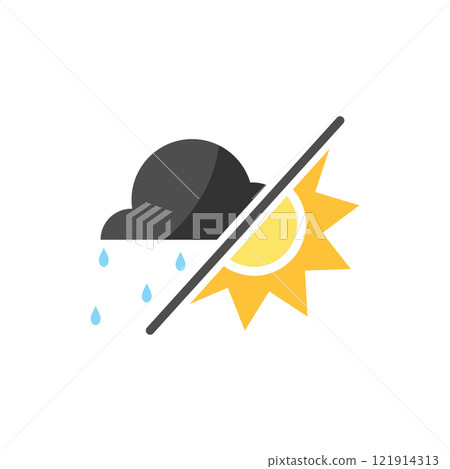 Rain clouds and sunshine icon 121914313