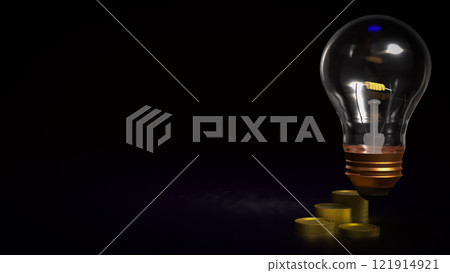The Light Bulb and coins for Business concept 3d Rendering. The Light Bulb and coins for Business concept 3d Rendering. 121914921