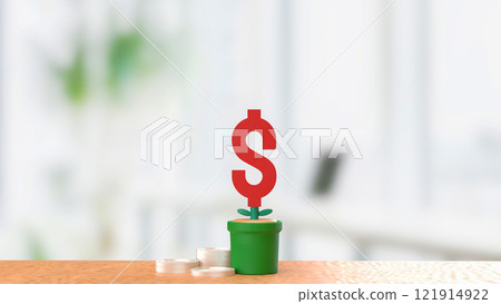 The Red Dollar symbol in Plant for Business concept 3d rendering. The Red Dollar symbol in Plant for Business concept 3d rendering. 121914922