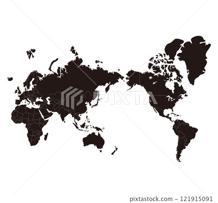 World map, vector illustration with borders World map, vector illustration with borders 121915091