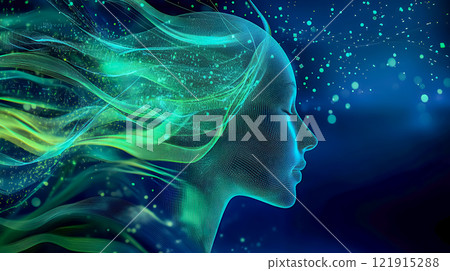 抽象藍光漩渦和輪廓 抽象藍光漩渦和輪廓 121915288