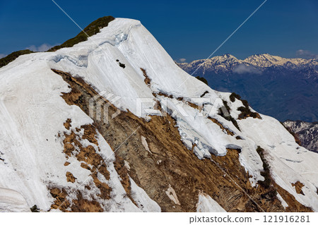 Northern Alps - Mount Jigatake North Peak and remaining snow on Mount Hiuchi and Mount Yake 121916281