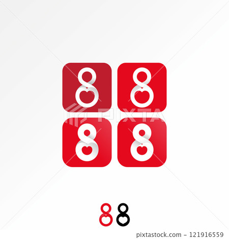 Logo design graphic concept creative premium vector stock image graphic letter number 8 font app love negative space sweet monogram romance branding Logo design graphic concept creative premium vector stock image graphic letter number 8 font app love negative space sweet monogram romance branding 121916559