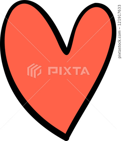 Cute simple quirky heart doodle Cute simple quirky heart doodle 121917633