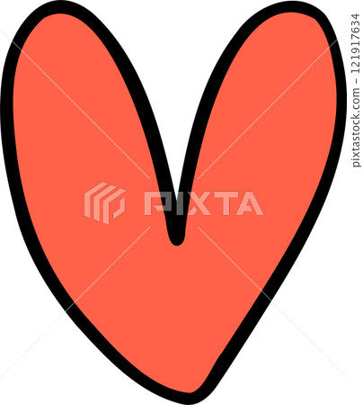 Cute simple playful heart doodle Cute simple playful heart doodle 121917634