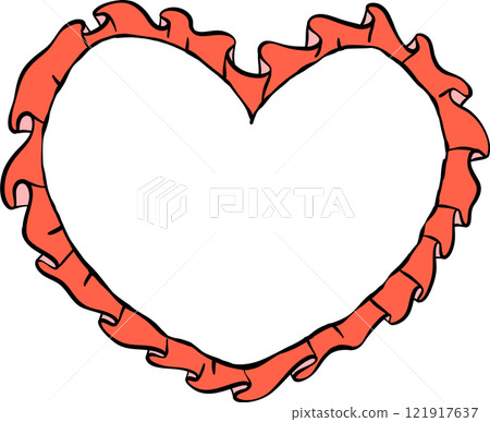 Retro Ribbon Heart Frame decorative Retro Ribbon Heart Frame decorative 121917637