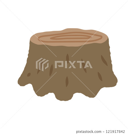 A simple illustration of a cute stump 121917842