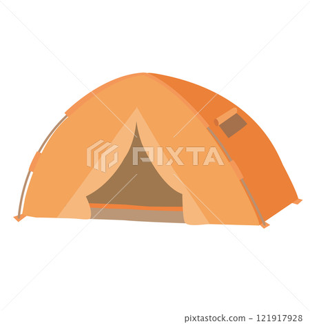 簡單的圓頂形露營帳篷插圖 121917928