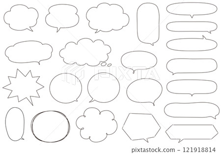 僅一組語音氣泡和線圖 僅一組語音氣泡和線圖 121918814