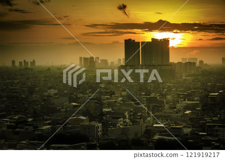 Sunset over Jakarta city Sunset over Jakarta city 121919217