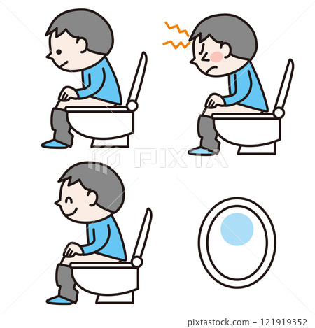 Child with bad bowel movements (whole body): Illustration material 121919352