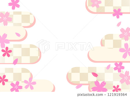 Cherry blossoms and clouds wallpaper material 121919364