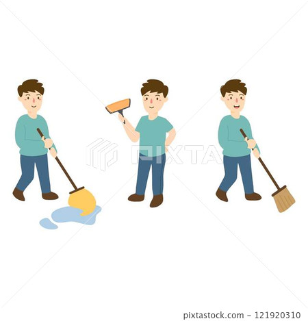 Professional janitors working 121920310