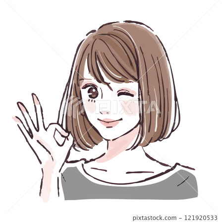 Illustration material of women and girls 121920533