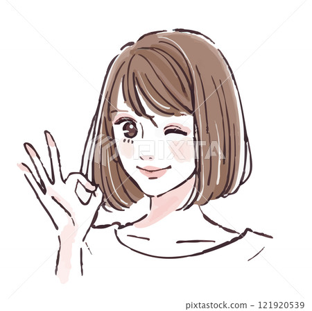 Illustration material of women and girls 121920539
