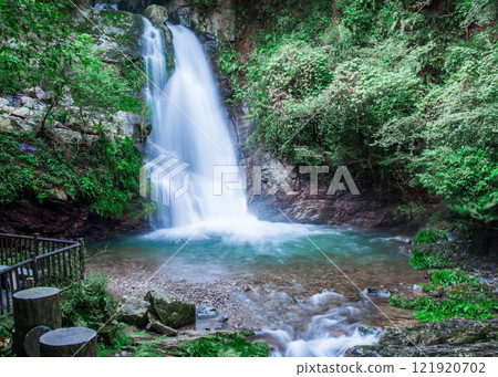 Landscape with a waterfall: Ushinotaki Falls - Toyokawa City 1 Landscape with a waterfall: Ushinotaki Falls - Toyokawa City 1 121920702