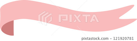 Light pink ribbon banner waving and flowing freely in the wind, perfect for adding a touch of elegance and celebration to any design or project 121920781