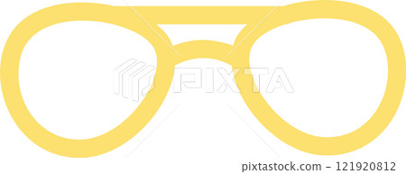 Stylish yellow aviator sunglasses resting on a white background, embodying summer vibes, fashionable flair, and essential sun protection for outdoor adventures 121920812