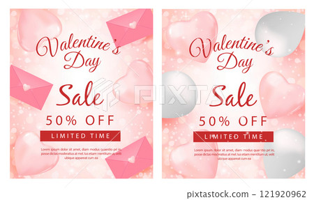 Valentine day sale announcement festive background illustration romantic environment eye-catching viewpoint discount concept 121920962