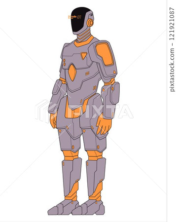 Robot humanoid body standing pose cyborg futuristic technology modern artificial intelligence cyber machine science innovation character design colorful icon Robot humanoid body standing pose cyborg futuristic technology modern artificial intelligence cyber machine science innovation character design colorful icon 121921087