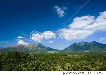 Mount Asotaka and Mount Nekodake seen from Minamiaso 121921259