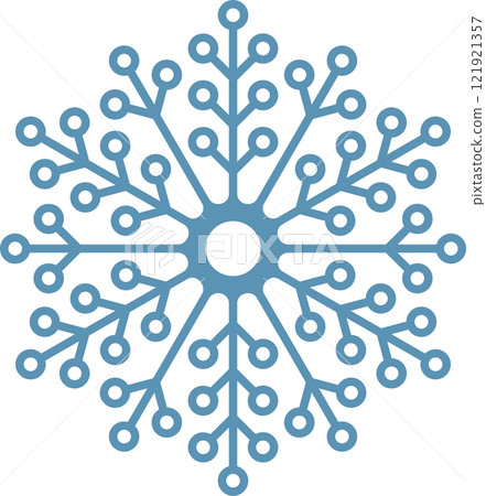 Stylized vector snowflake with radial symmetry, evoking winter, christmas, cold temperatures and frozen water, perfect for festive and seasonal designs Stylized vector snowflake with radial symmetry, evoking winter, christmas, cold temperatures and frozen water, perfect for festive and seasonal designs 121921357