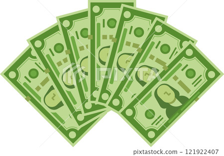 Several dollar bills fanning out, representing personal finance, investment opportunities, and the potential for economic growth and prosperity in financial markets Several dollar bills fanning out, representing personal finance, investment opportunities, and the potential for economic growth and prosperity in financial markets 121922407