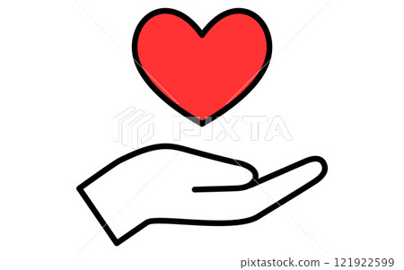 A heart held in the palm of your hand, a simple and cute Valentine's Day icon 121922599