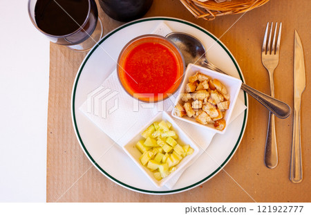 Gazpacho is a cold spanish soup from tomatoes, nobody Gazpacho is a cold spanish soup from tomatoes, nobody 121922777