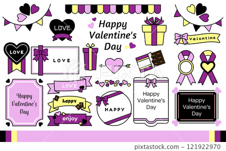 Valentine Frame B03 Purple Yellow Black Valentine Frame B03 Purple Yellow Black 121922970
