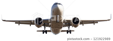 Commercial passenger airliner isolated on white Commercial passenger airliner isolated on white 121922989