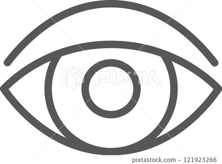 Simple yet impactful, the stylized eye icon symbolizes vision, observation, awareness, and attention, conveying concepts of sight, perception, and focus 121923266