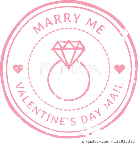 Pink Marry Me stamp featuring a diamond ring and hearts captures the essence of love and romance, making it an ideal choice for Valentine s Day mail and proposals Pink Marry Me stamp featuring a diamond ring and hearts captures the essence of love and romance, making it an ideal choice for Valentine s Day mail and proposals 121923356