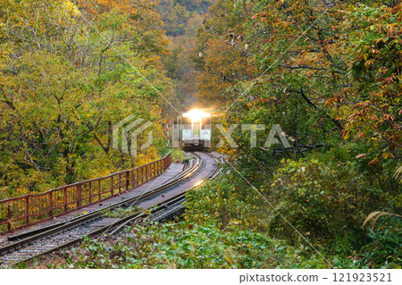 Tadami line and colored leaves Tadami line and colored leaves 121923521
