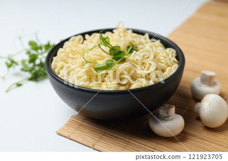 Concept of tasty fast food - instant noodles 121923705