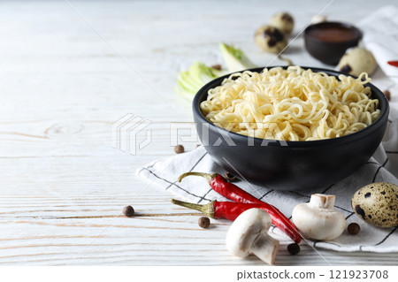 Concept of tasty fast food - instant noodles 121923708