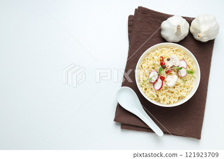 Concept of tasty fast food - instant noodles 121923709
